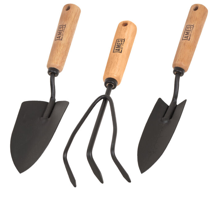 Hand Tool Three-Pack:  Trowel, Transplanter, and Cultivator image number 0