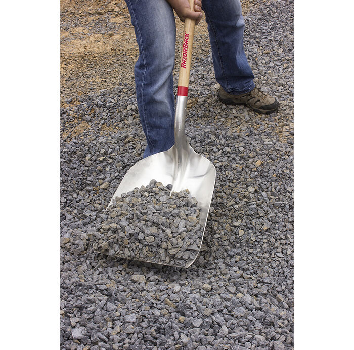 #10 Western Pattern Aluminum Scoop with Wood Handle image number 1