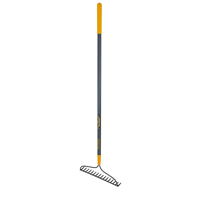 16-Tine Welded Bow Rake with Cushion End Grip on Fiberglass Handle image number 0