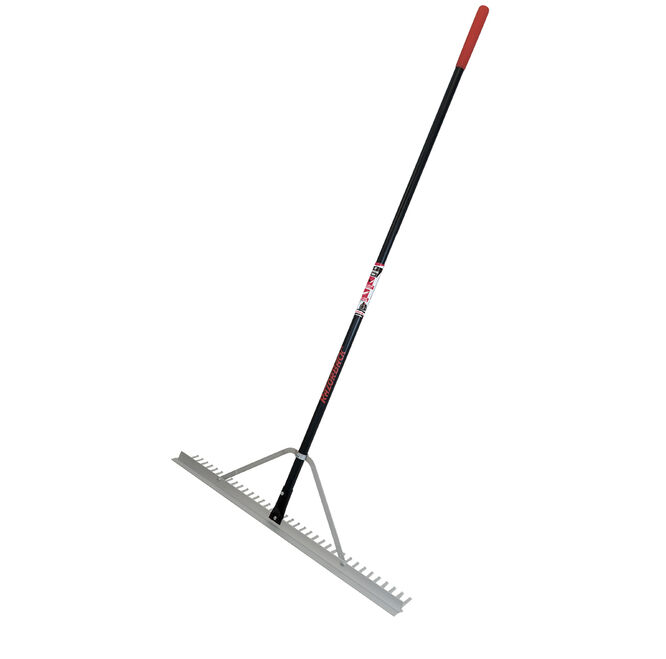 36 Inch Aluminum Landscape Rake, with Aluminum Handle and End Grip