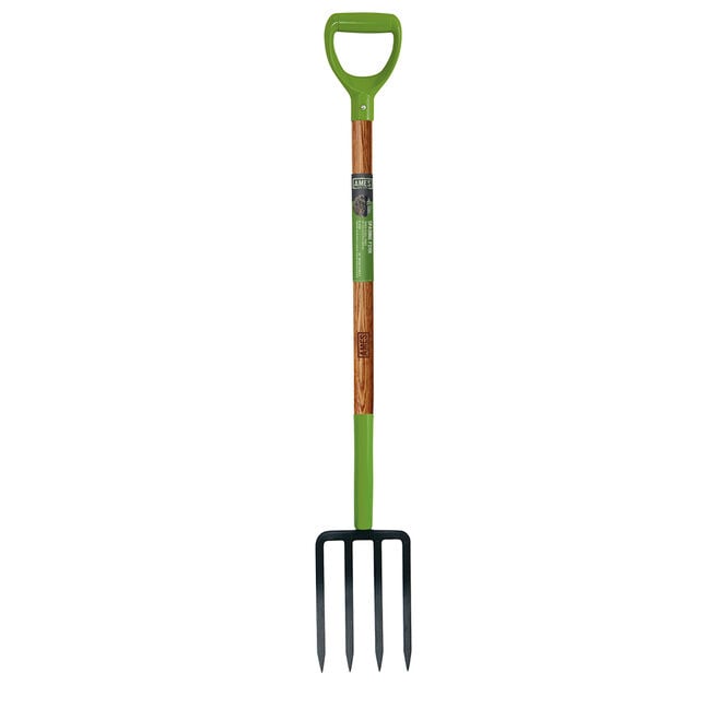 4-Tine Forged Spading Fork Wood Handle