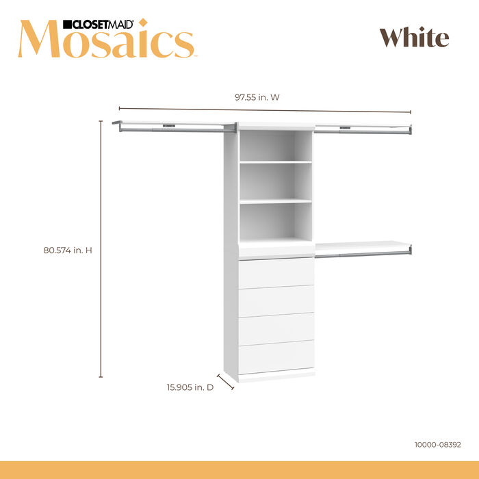 1 Shelf, 1 Drawer & 3 Hanging Units Combo image number 3