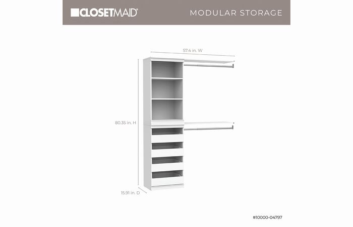 Shelf, Drawer, Two Top Shelf & Rod Kit image number 3