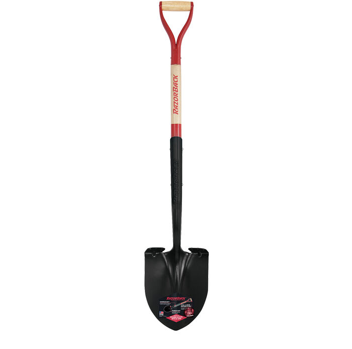Round Point Shovel, SuperSocket with Power Step , with Wood Handle and Steel D-Grip image number 0