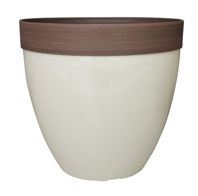15" Resin Hornsby Planter in Beige Finish