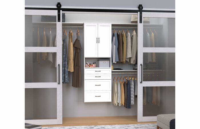 25" Hanging Tower + 3 Top Shelves + 4 Drawers + Door Pair Kit image number 3