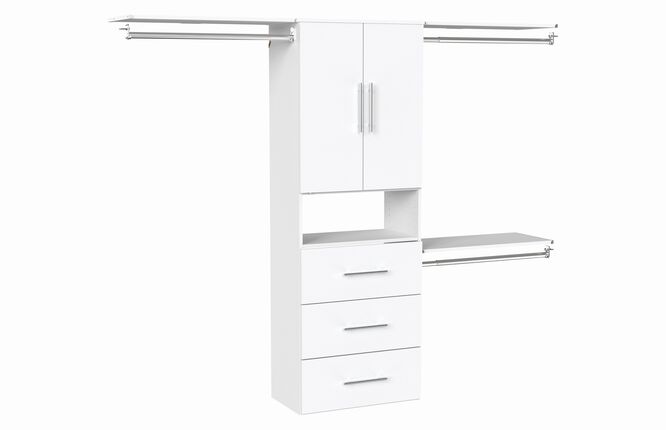 25" Hanging Tower + 3 Top Shelves + 3 Mod Drawers + Mod Door Pair Kit