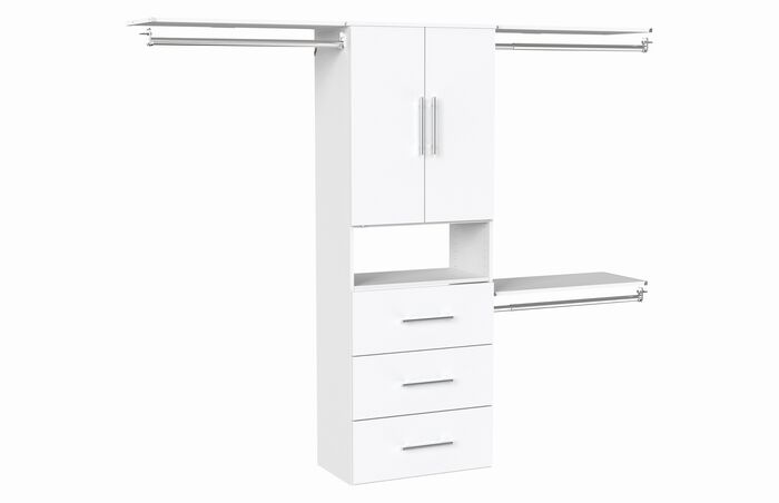 25" Hanging Tower + 3 Top Shelves + 3 Mod Drawers + Mod Door Pair Kit image number 0