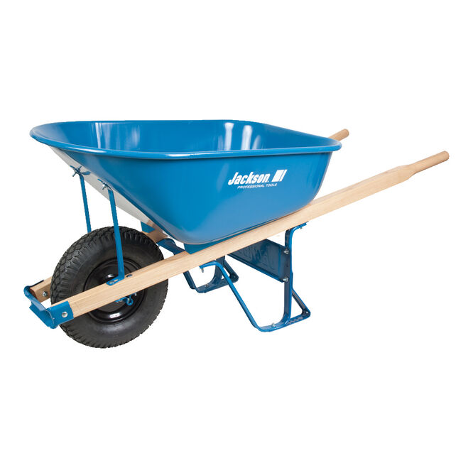 6 CU FT STEEL CONTRACTOR WHEELBARROW W FLAT FREE TIRE