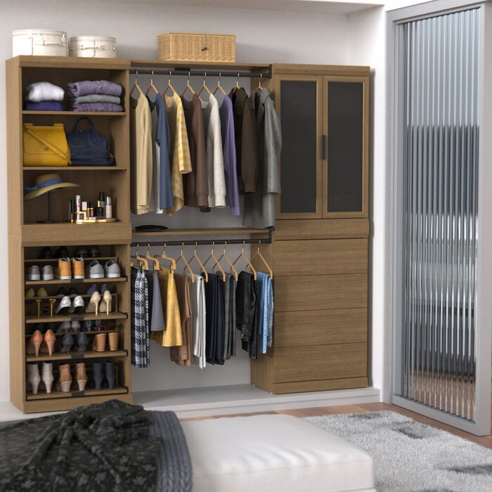 1 Shelf, 1 Door, 1 Shoe, 1 Drawer & 2 Hanging Units Combo image number 1