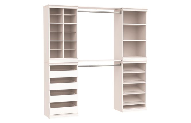 Shelf, Drawer, Shoe, Divided, Two Top Shelf & Rod Kit