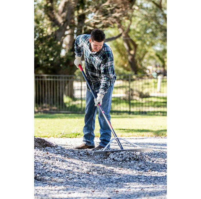 30 Inch Aluminum Landscape Rake, with Aluminum Handle and End Grip image number 1