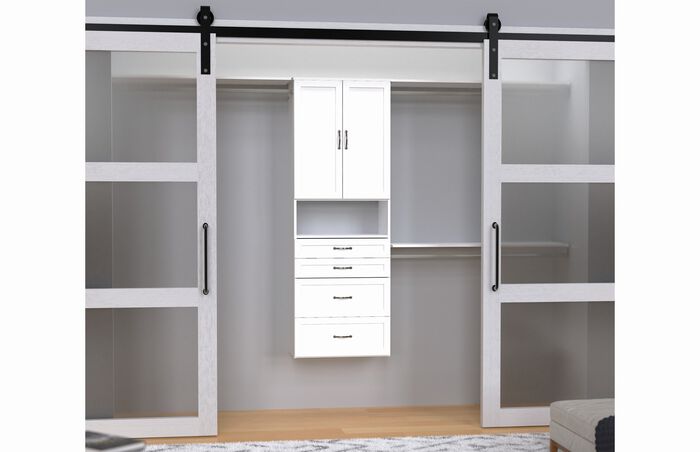 25" Hanging Tower + 3 Top Shelves + 4 Drawers + Door Pair Kit image number 2
