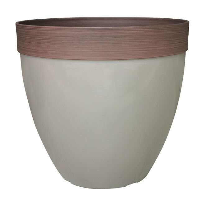 15" Resin Hornsby Planter in Taupe Finish