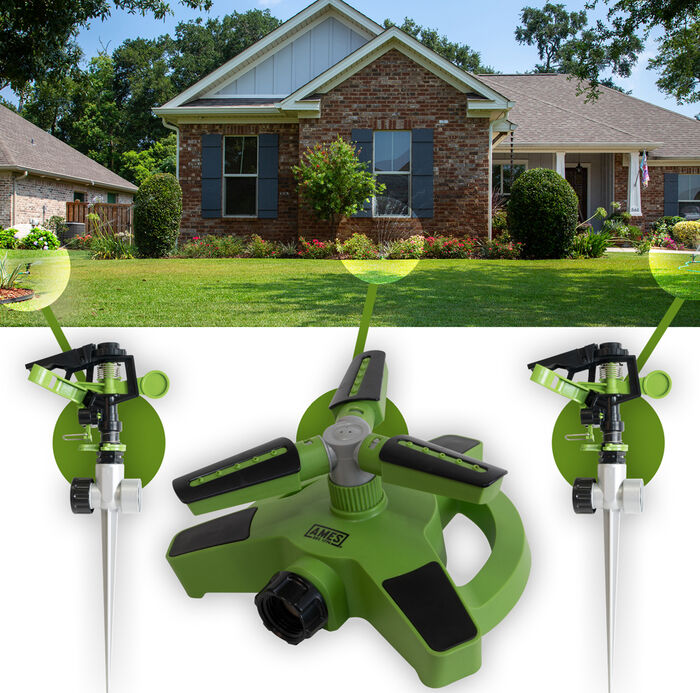 3-Piece Sprinkler Set with two (2) Spike Style and one (1)  3-Arm Rotating Sprinkler image number 1