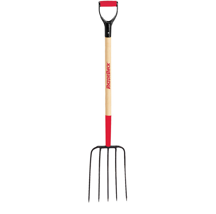 5 Tine Compost Fork, Forged, with Wood Handle image number 0