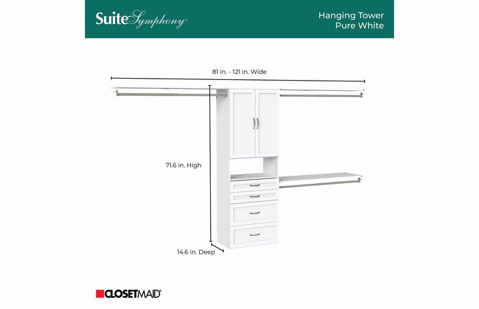 25" Hanging Tower + 3 Top Shelves + 4 Drawers + Door Pair Kit image number 4
