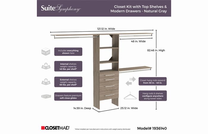 25" Organizer + 4 Modern Drawers image number 3
