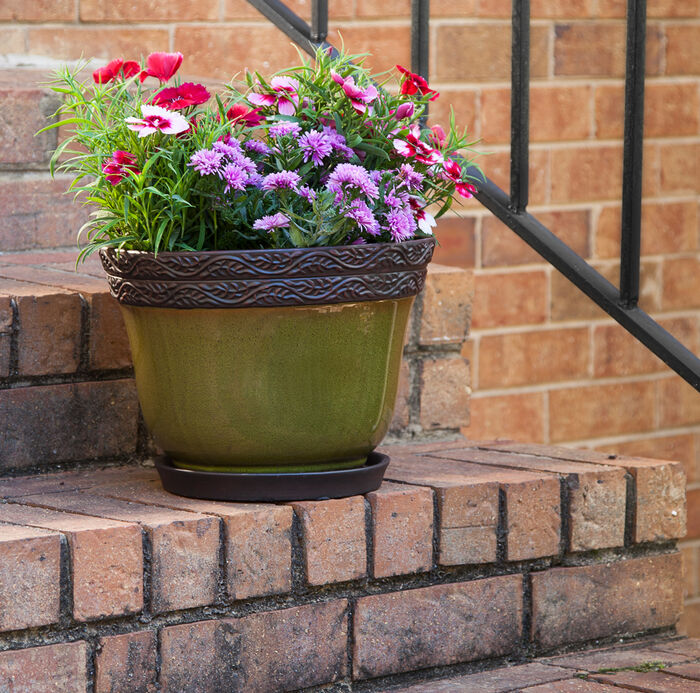 8" Reserva Ceramic Planter, Jade (2-pack) image number 1