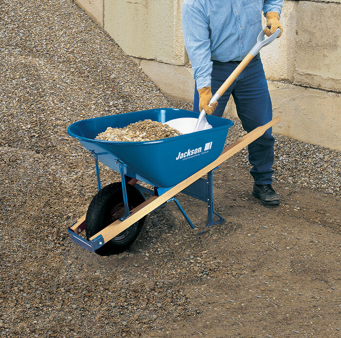 6 CU FT STEEL CONTRACTOR WHEELBARROW W FLAT FREE TIRE image number 1