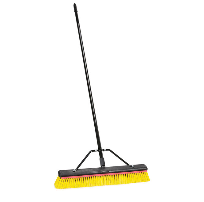 24 IN Dual-Use Push Broom  With Squeegee and Steel Brace