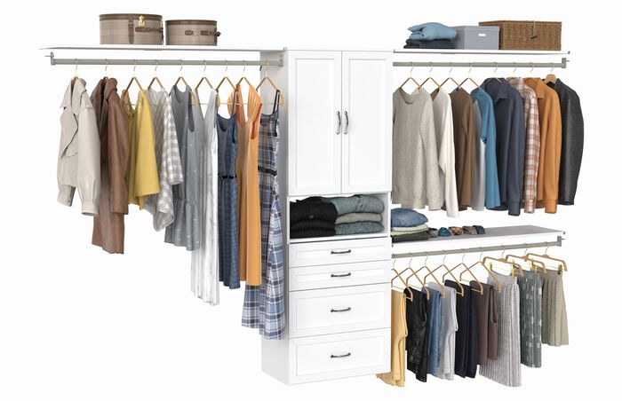 25" Hanging Tower + 3 Top Shelves + 4 Drawers + Door Pair Kit image number 1