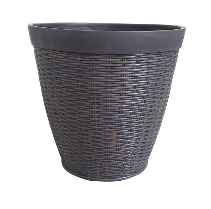 15" Jamaica Wicker Resin Planter image number 0