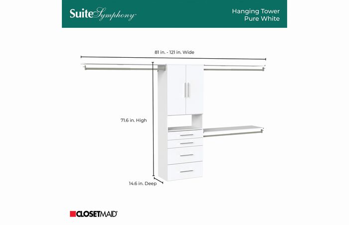 25" Hanging Tower + 3 Top Shelves + 4 Mod Drawers + Mod Door Pair Kit image number 4