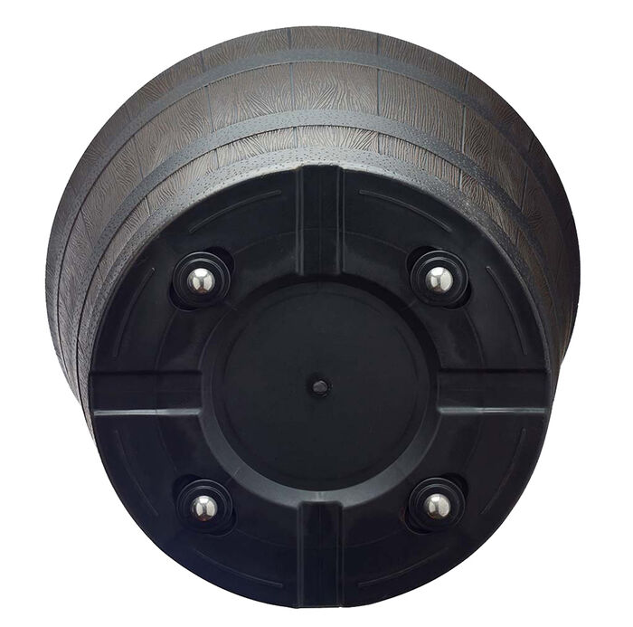 22.5" High-Density Resin Whiskey Barrel Planter with Wheels, Dark Brown image number 1