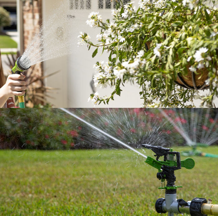3-Pc Watering Set (1) Pulsating Spike Sprnklr (1) 3-Arm Rotating Sprnklr (1) 7-Pattern Spray Nozzle image number 1