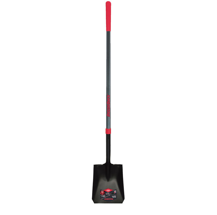 Square Point Shovel with Traditional Socket and Rolled Step, Fiberglass Handle and Cushion Grip image number 0