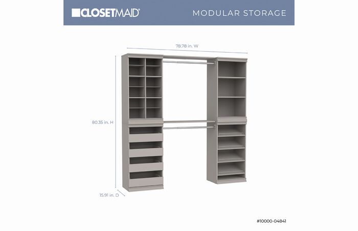 Shelf, Drawer, Shoe, Divided, Two Top Shelf & Rod Kit image number 3