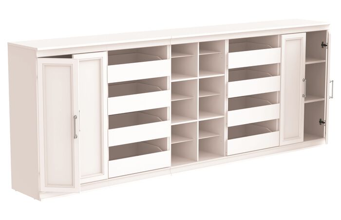 Two Shelf, Two Drawer, Divided, with Two Door Pairs Kit image number 1