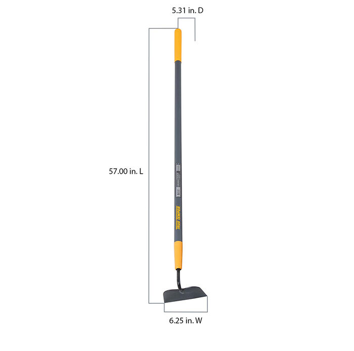 Forged Garden Hoe with Cushion End Grip on Fiberglass Handle image number 1