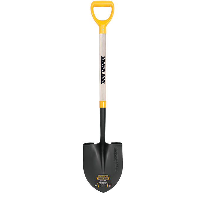 Forged Round Point Shovel with Comfort Step and D-Grip on Hardwood Handle image number 0