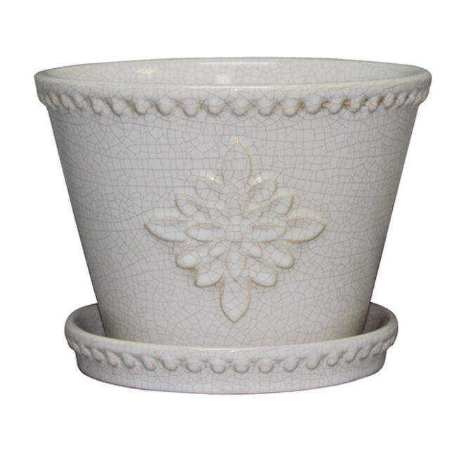 8" Lorna Ceramic Planter, White (2-Pack)