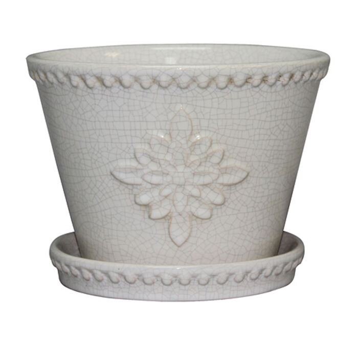 8" Lorna Ceramic Planter, White (2-Pack) image number 0