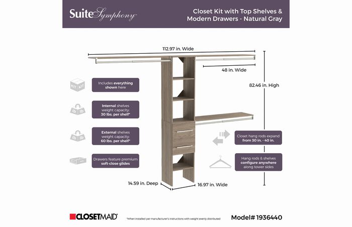 16" Organizer + 2 Modern Drawers image number 3