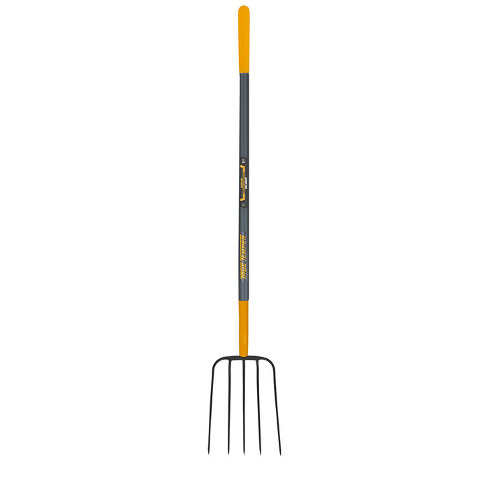 5-Tine Manure Fork with Cushion End Grip on Fiberglass Handle image number 0
