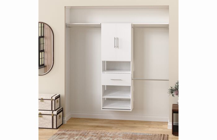 25" Hanging Tower + 2 Top Shelves + 1 Mod Drawer + Mod Door Pair + Shoe Shelves Kit image number 2