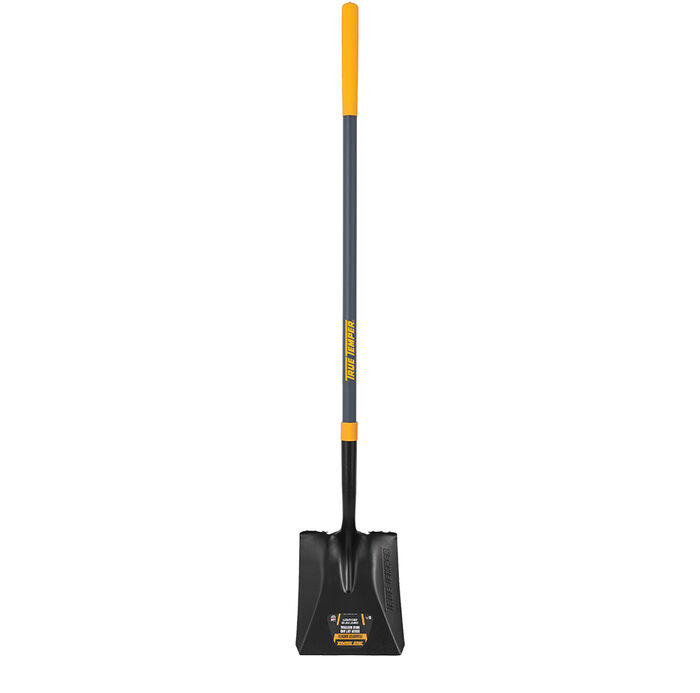 Forged Square Point Shovel with Comfort Step and Cushion End Grip on Fiberglass Handle image number 0