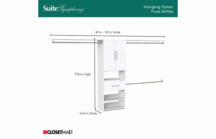 25" Hanging Tower + 2 Top Shelves + 1 Mod Drawer + Mod Door Pair + Shoe Shelves Kit image number 4