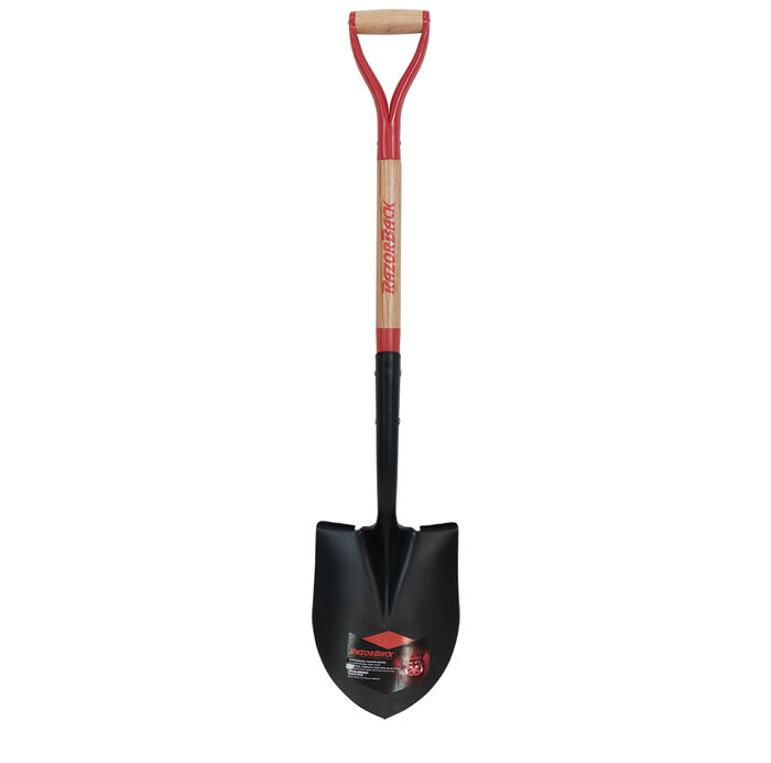 Round Point Shovel with Wood Handle and Steel D-Grip image number 0