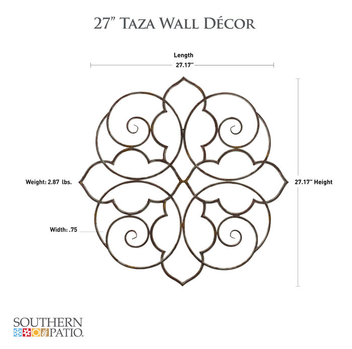 27" Taza Wall Art Decor in Bronze Finish image number 1