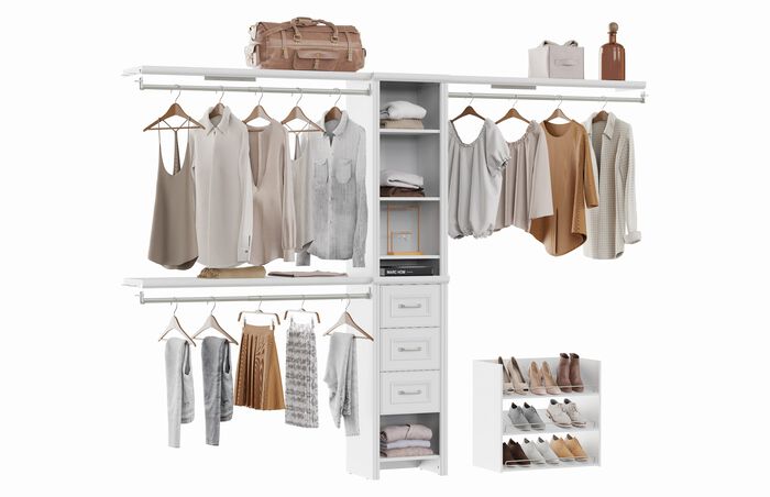 1 Narrow Tower 3 Top Shelf 3 Drawer 1 Shoe Unit Kit image number 1