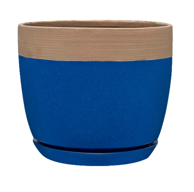 8" Ana Ceramic Planter, Navy Blue (2-pack)