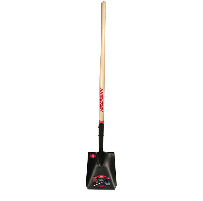 Square Point Shovel with Tab Socket and Forward Turned Step, Wood Handle image number 0