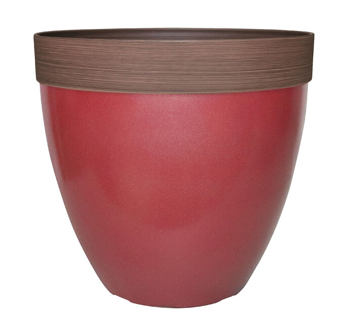 15" Resin Hornsby Planter in Red Finish