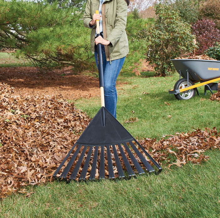 24" Poly Clog Free Leaf Rake image number 1