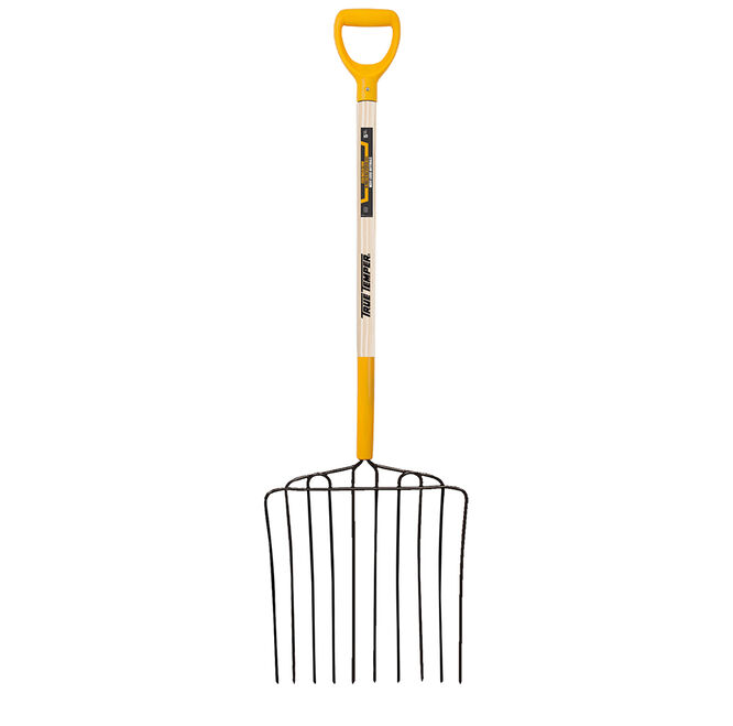 10-Tine Ensilage Fork with D-Grip on Hardwood Handle